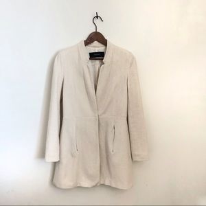 Zara Inverted Lapel Long Blazer